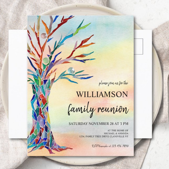 Family Tree Family Reunion Invitation Postcard (Creator Uploaded)