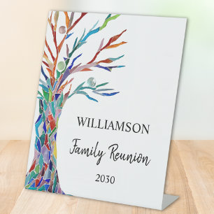 Family Tree Family Reunion Pedestal Sign