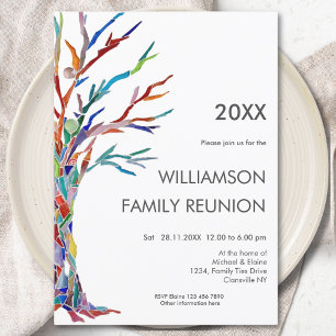 Family Tree Family Reunion Rainbow Family Tree Invitation