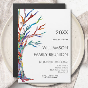 Family Tree Family Reunion Rainbow Family Tree Magnetic Invitation