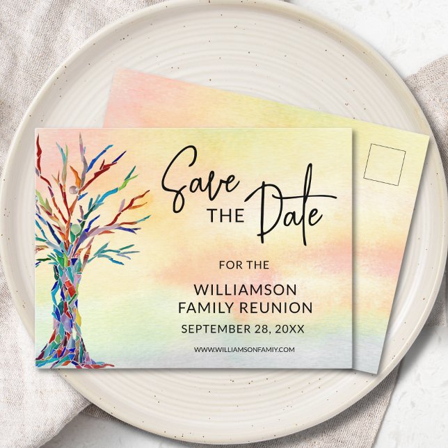 Family Tree Family Reunion Save The Date  Announcement Postcard (Creator Uploaded)