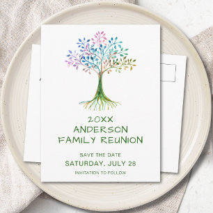 Family Tree Family Reunion Save The Date Invitation Postcard