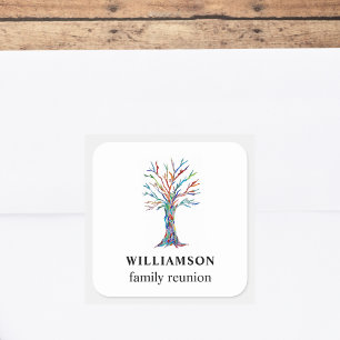 Family Tree Family Reunion Square Sticker
