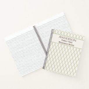 Family Tree Genealogy Research Personalised Gift Notebook