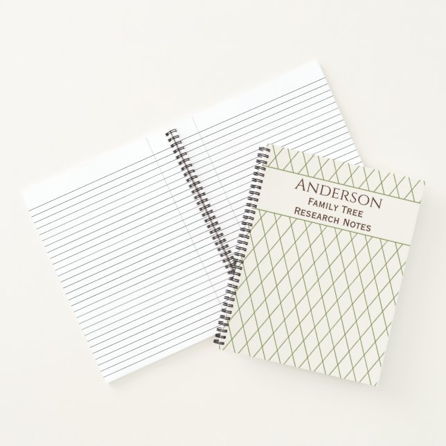 Family Tree Genealogy Research Personalised Gift Notebook (Inside)