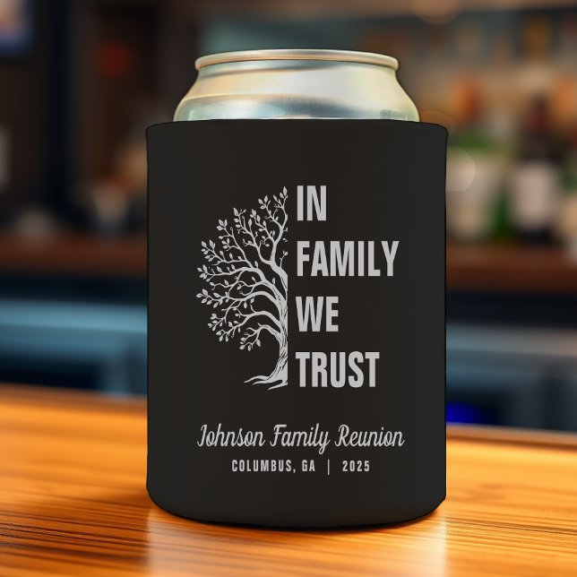 Family Tree In Family We Trust Reunion Black Can Cooler (Family Tree In Family We Trust Reunion Black Can Cooler
)