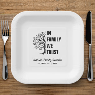 Family Tree In Family We Trust Reunion Paper Plate