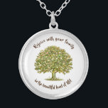 Family tree Jewellery, mum Necklace, family tree S Silver Plated Necklace<br><div class="desc">Rejoice with your family in the beautiful land of life! This Gold / Silver Plated Necklace with a slender green family tree and a lovely quote from Albert Einstein is a great accessory for you or it could be a great Mother's day gift, a wedding Favour and a Birthday gift....</div>