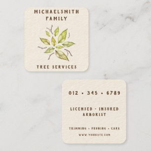 Family Tree Landscaping  Square Business Card