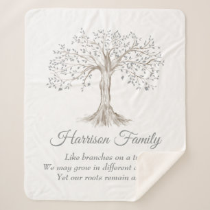 Family Tree Personalized Sherpa Blanket