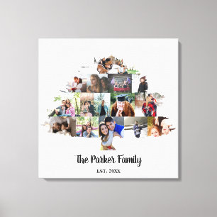 Family Tree photo Collage Canvas Print