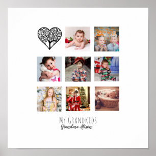 Family Tree Photo Collage Grandma Grandmother Gift Poster