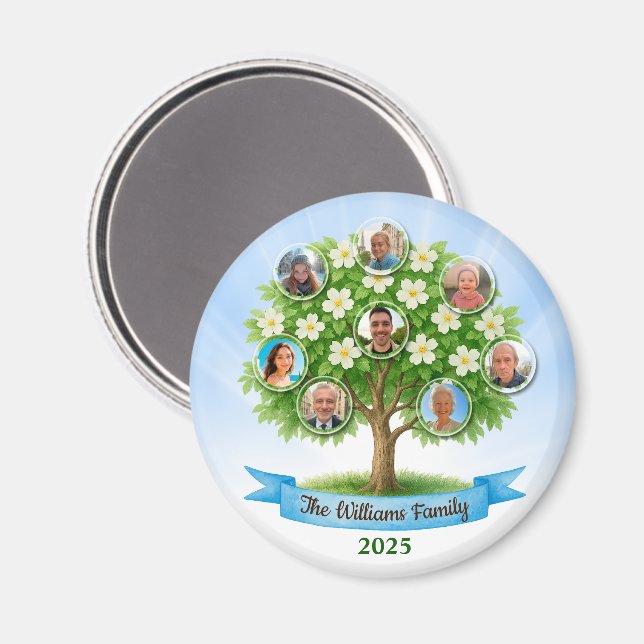 Family Tree Photo Love Gathering keepsake Gift Magnet (Front/Back)