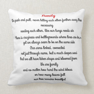 Family tree poem cushion