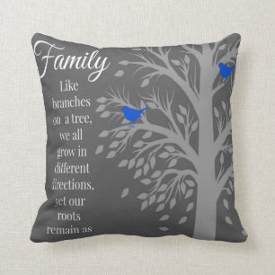 Family Tree Quote Art Throw Pillow