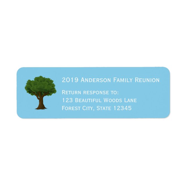 Family Tree Return Label for Family Reunion (Front)