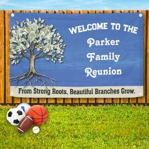 Family Tree Reunion Rustic Welcome Banner