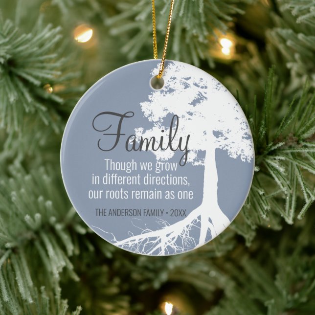 Family Tree Roots Photo Personalised Ceramic Tree Decoration (Tree)