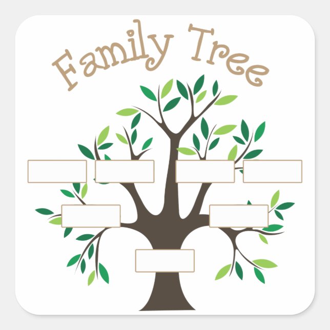 Family Tree Square Sticker (Front)