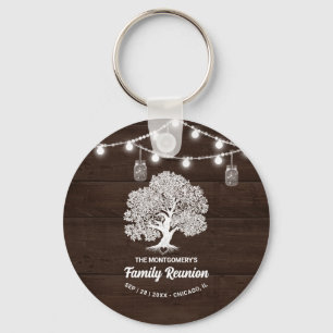 Family Tree String Lights Reunion Keychain Favour