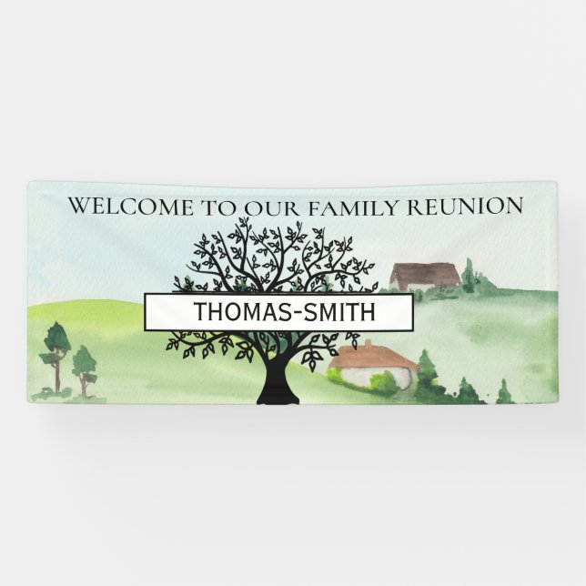 Family Tree Welcome Reunion Choose Colour Banner (Horizontal)