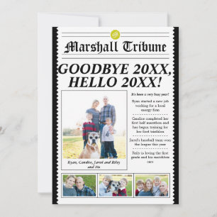 Family Tribune Holiday New Year Card yellow