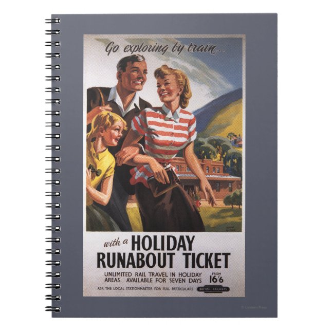 Family Trio on Holiday Runabout Savings Notebook (Front)