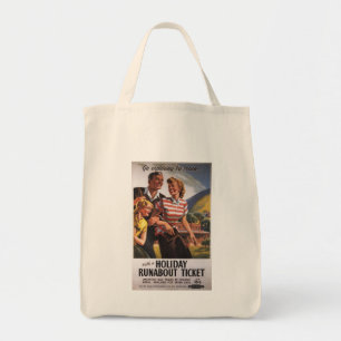 Family Trio on Holiday Runabout Savings Tote Bag