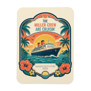 Family Trip Cruise Vacation Ship Door Magnet