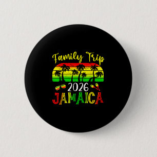 Family Trip Jamaica 2026 Summer Vacation Beach Mat 6 Cm Round Badge