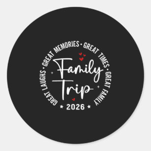 Family Trip Vacation 2026 Matching Group  Classic Round Sticker