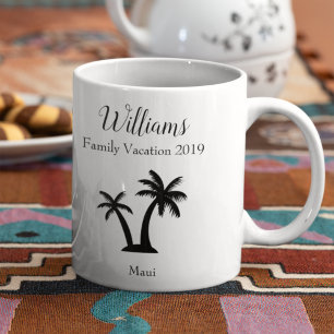 Family Tropical Vacation Palm Tree Keepsake Coffee Mug