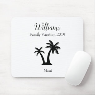 Family Tropical Vacation Palm Tree Keepsake Mouse Pad