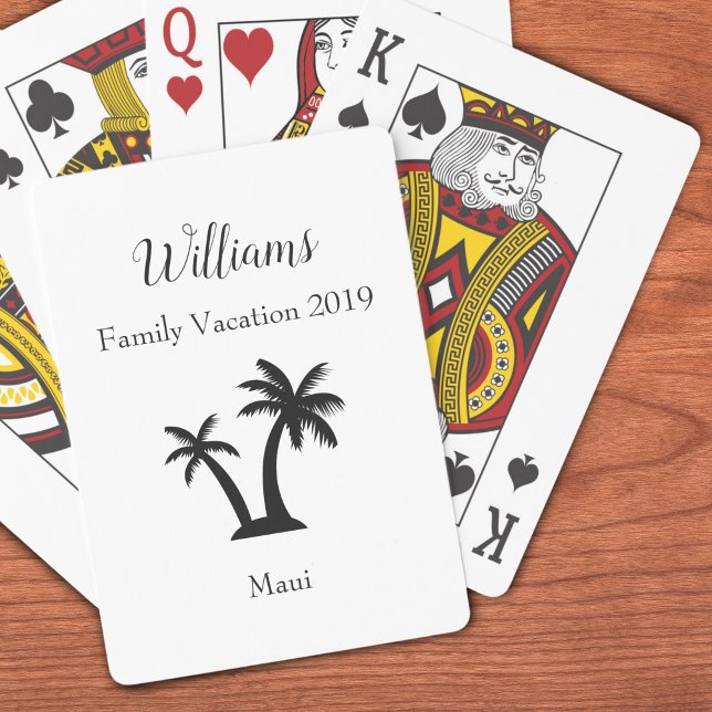 Family Tropical Vacation Palm Tree Keepsake Playing Cards (Creator Uploaded)