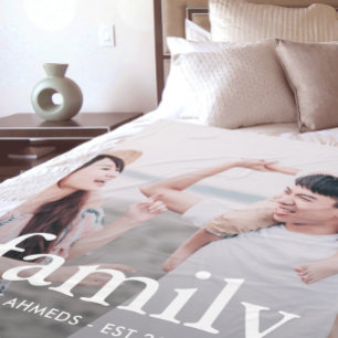 Family Typography Personalised Photo Fleece Blanket