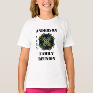 Family Unique Kaleidoscope Gold Blue Reunion T-Shirt