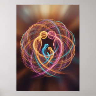 Family Unit in abstract Poster