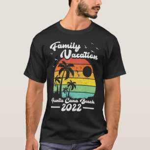 Family Vacation 2022 Vintage Retro Punta Cana Beac T-Shirt