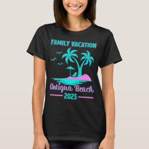 Family Vacation 2023 Palm Tree Barbuda Antigua Bea T-Shirt