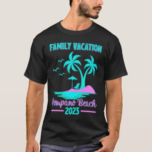Family Vacation 2023 Palm Tree Florida Pompano Bea T-Shirt