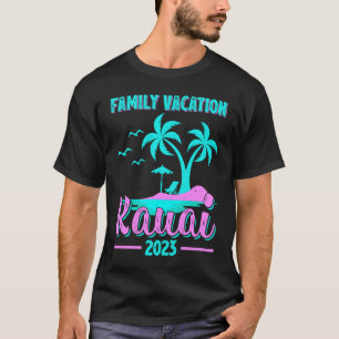 Family Vacation 2023 Palm Tree Hawaii Kauai Beach  T-Shirt