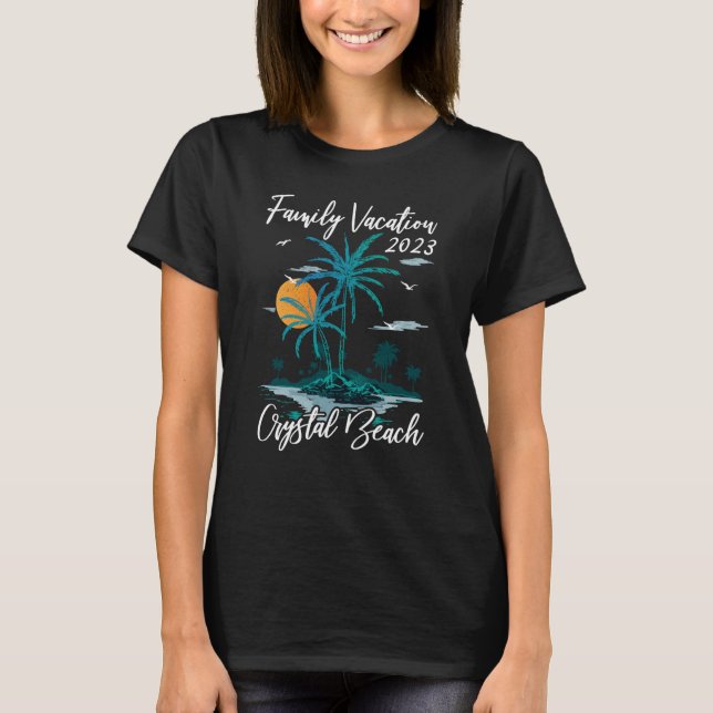 Family Vacation 2023 Sunset Texas Crystal Beach T-Shirt (Front)