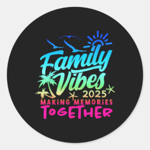 Family Vacation 2025 Beach Matching Family Summer  Classic Round Sticker