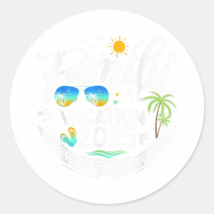 Family Vacation 2025 Beach Matching Family Summer Classic Round Sticker