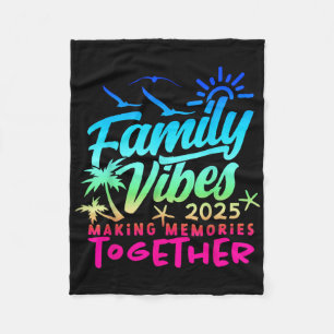 Family Vacation 2025 Beach Matching Family Summer  Fleece Blanket
