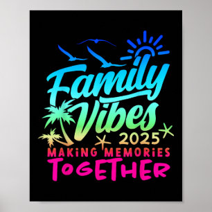 Family Vacation 2025 Beach Matching Family Summer Poster