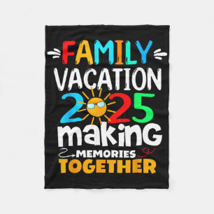 Family Vacation 2025 Beach Matching Summer Family Fleece Blanket