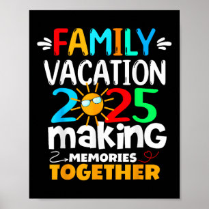 Family Vacation 2025 Beach Matching Summer Family  Poster