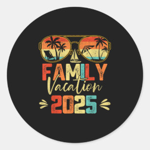 Family Vacation 2025 Beach Matching Summer Vacatio Classic Round Sticker