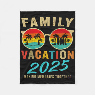 Family Vacation 2025 Beach Matching Summer Vacatio Fleece Blanket